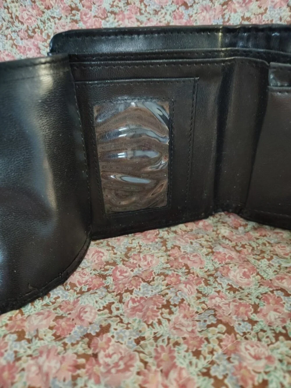 Vintage women's bifold wallet Silver Angel Heart